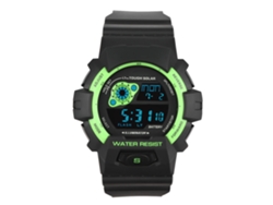 Elegante Reloj Deportivo Digital Multifuncional, Resistente Al Agua, Con Correa De Pu (verde).