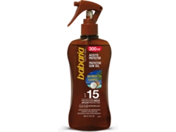 Protector Solar BABARIA Spray acelerador del bronceado en aceite seco Côco SPF 15 (300ml)