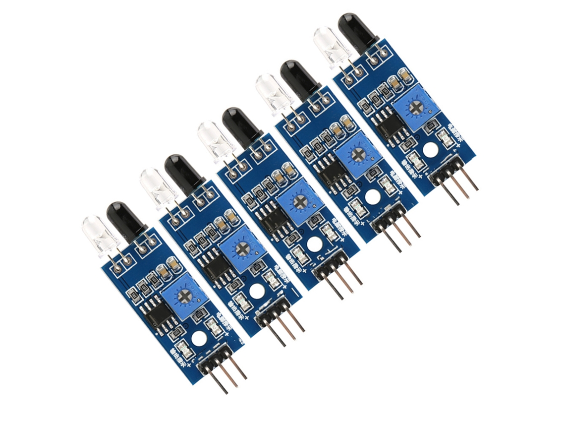 Sensor infrarrojo de detección de obstáculos para coches inteligentes y robots (paquete de 5)