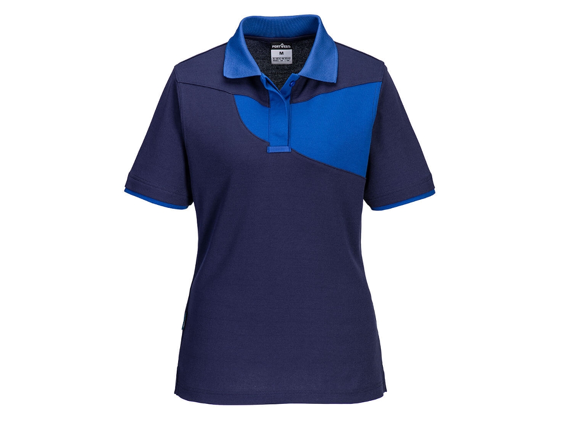 Polo Portwest Pw2 para mujer, moderno y cómodo, negro, rojo, talla S