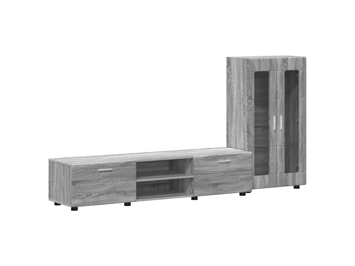 Conjunto de muebles para TV | Mueble para TV | Mueble para TV Florin Gray Sonoma, madera procesada