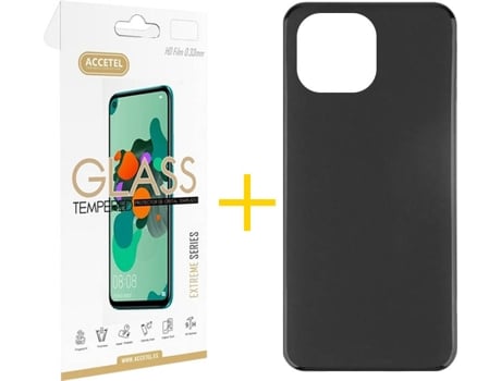 Kit Funda + Protector de Pantalla Apple iPhone 13 Pro Max ACCETEL Liso 1 Negro