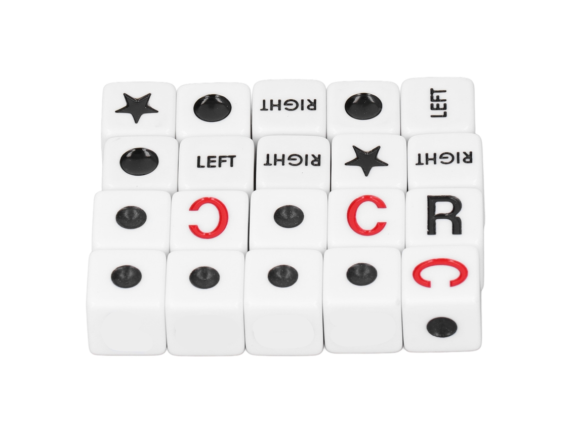 Vlrla-20pcs Dados Izquierda Derecha Centro De Plástico Para Juegos Interactivos De Fiesta Y Viaje Portátiles