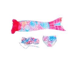 Disfraz De Sirena Para Niñas, Conjunto Con Cola De Sirena, Traje De Baño De Poliéster Para Niñas De 120 Cm.