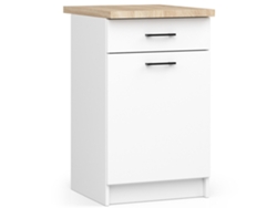 Armario de cocina AKORD S50 con encimera sistema OLIWIA Blanco 50 cm 1 puerta 1 cajón Blanco mate 2 estantes 50x46x85 cm AKORD FURNITURE FACTORY