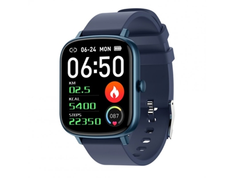 Smartwatch P55 Bluetooth Llamada Control de música Frecuencia cardíaca Presión arterial Monitor de sueño Azul