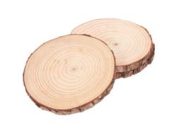 Juego De 3 Baldosas Decorativas Para Jardín En Madera Natural, Diámetro 2 Para