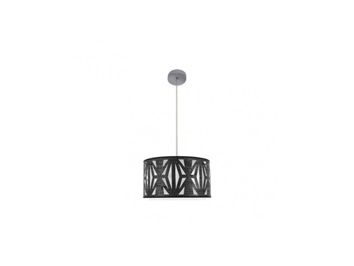 Lámpara colgante Katerina 1xe27 Cromo/Madera negra Regx40x40 Cm Fabrilamp