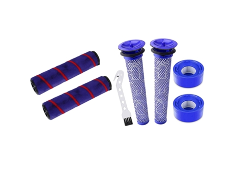 Cepillo de rodillo suave de 2 piezas con kit de filtro de vacío de 2 piezas, para cepillo de rodillo de aspiradora inalámbrico Dyson V7 V8 V10 V11