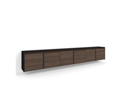 Mueble Tv, Televisión, 309x35x50cm, Para Tv Hasta 80", Colgado, Suspendido, Roble Oscuro Y Negro