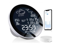 Reloj digital con pronóstico del tiempo y medidor de temperatura y humedad Led Neveance