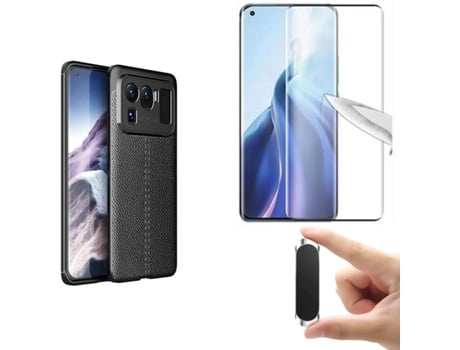 Kit Funda, Protector y Soporte Xiaomi Mi 11 Ultra Rugged Leather Negro