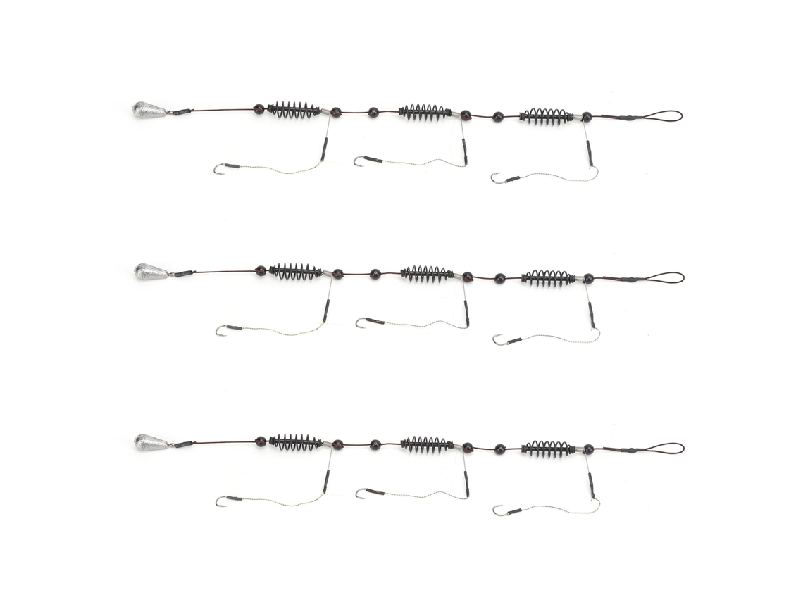 Conjunto De 3 Armadilhas Para Pesca Com Gancho E Alimentador De 25g Aço Carbono Leve Portátil