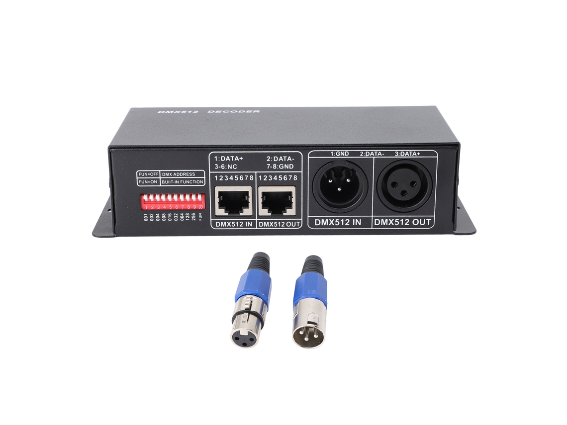2026-decodificador Dmx512 4 Canales Controlador De Dimmer Rgbw Para Luces Led Escénicas 12-24v