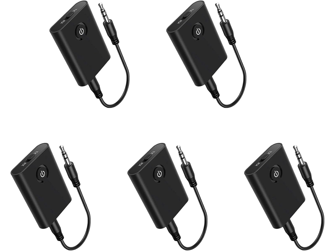Adaptador Bluetooth 5.3 Para Avión (5 Unidades) A 2 Auriculares Con Conector De 3,5 Mm (transmisor/receptor) Para Tv A Bordo.