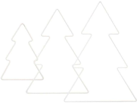 Adorno de Navidad RICO DESIGN 3 árboles de Navidad blancos metalizados