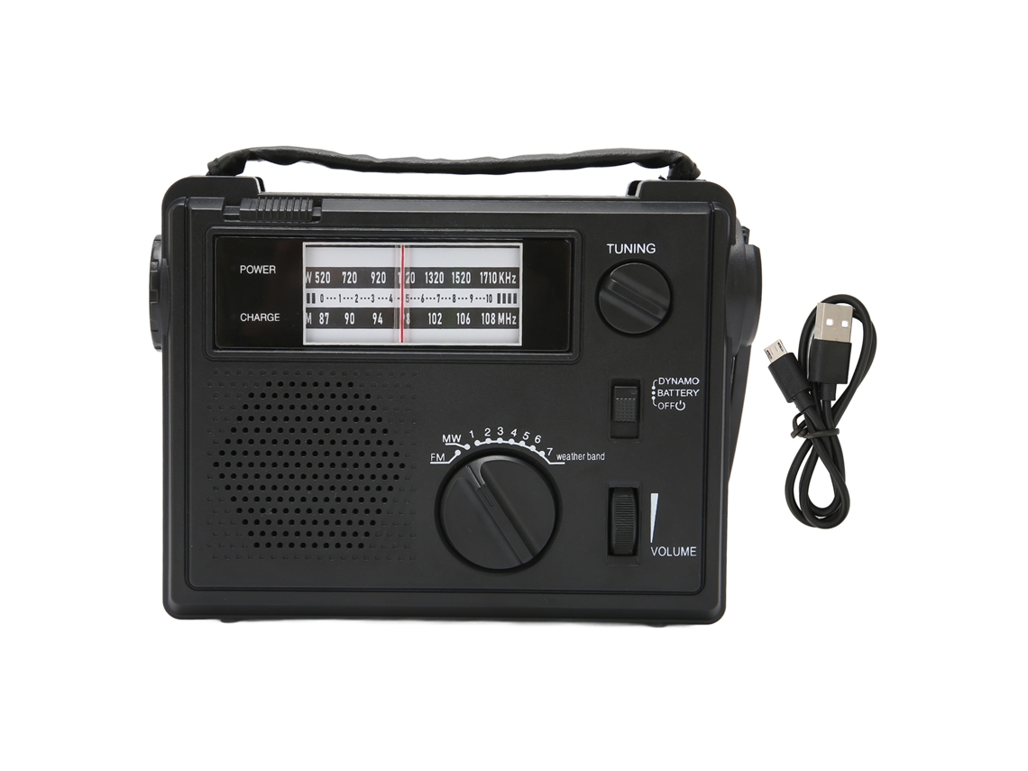 2026-radio Portátil De Emergencia Con Manivela Fm Am Wb Y Luz Led Para Camping Al Aire Libre