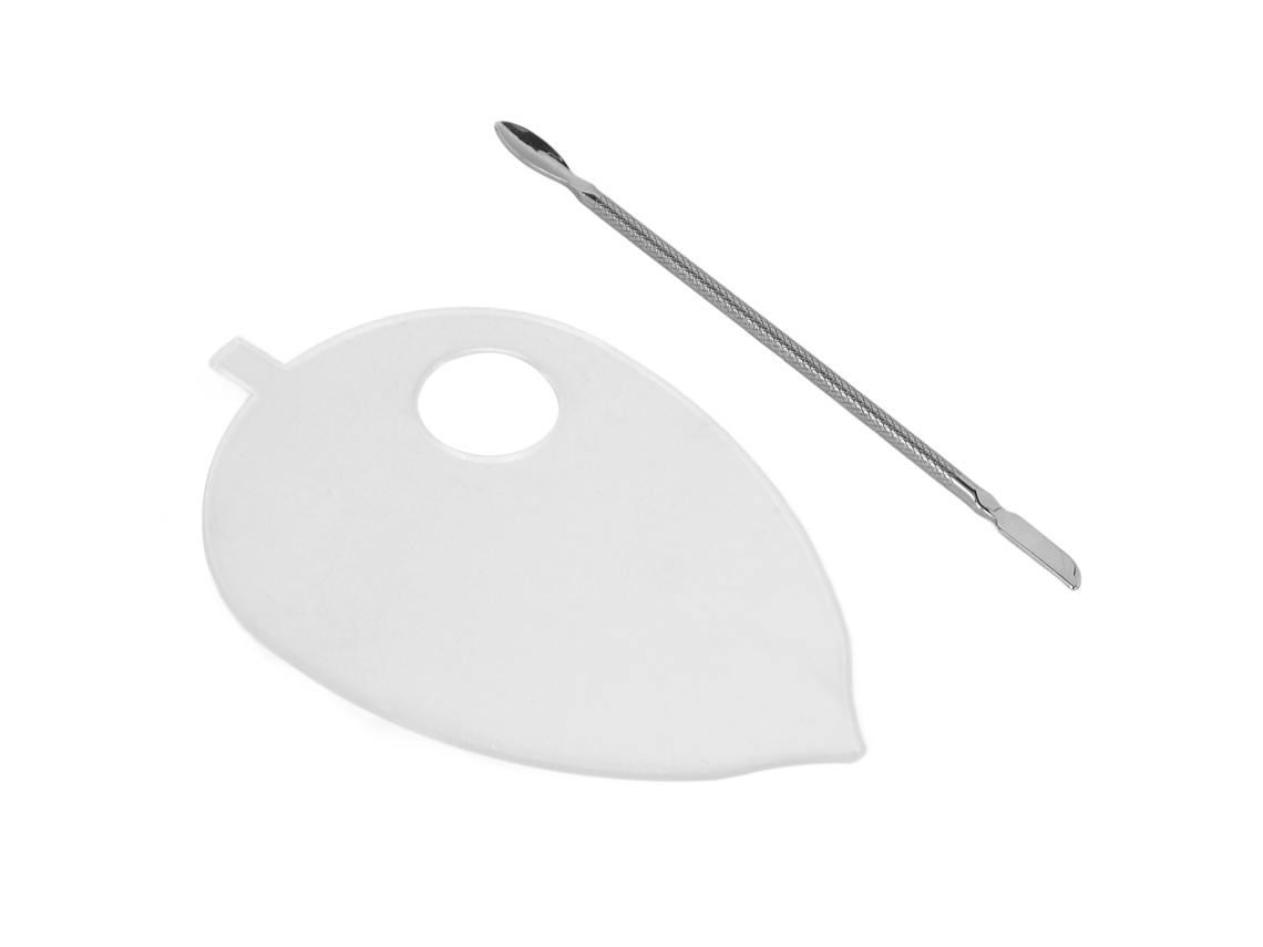 Paleta Transparente Con Forma De Hoja Para Decoración De Uñas Con Espátula Para Uso Profesional En Salones De Belleza Y En Casa.