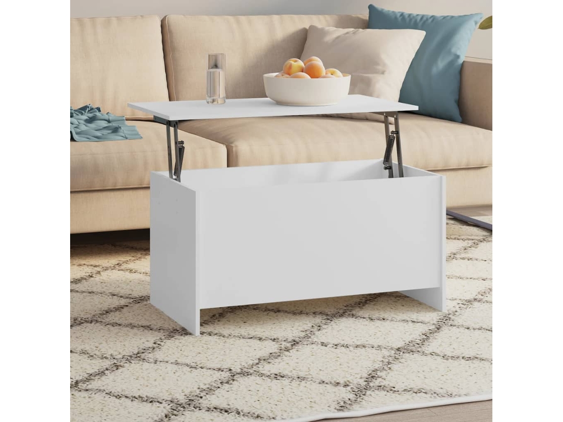 Mesa de Centro Apoyo 102X55,5X52,5 cm Madera Procesada Blanco