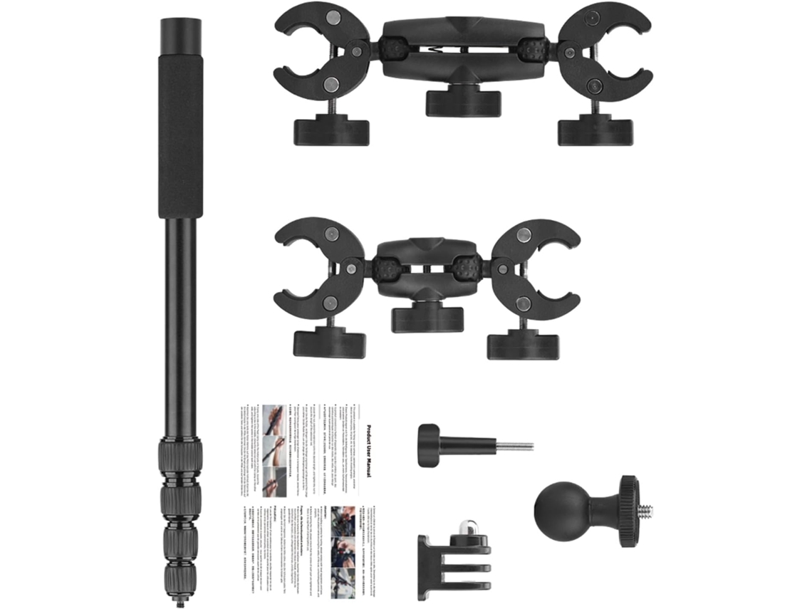 Abrazadera Para Cámara Con Brazo Ajustable De 360° Y Rótula Doble Para Motocicletas - Action Accessories