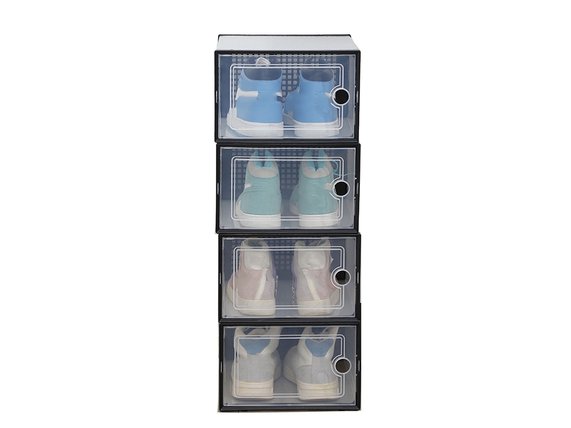 Caja de zapatos de plástico (gruesa, transparente, organizadora)