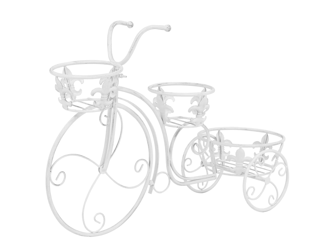 Soporte para planta VIDAXL Blanco Metal (77 x 26 x 50 cm)