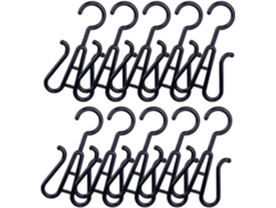 Organizador Zapatos Negro 10 Piezas Ligero Ganchos Dobles Colgar Plástico Estantes Zapateros