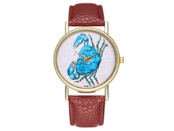 Reloj De Pulsera De Cuarzo Con Correa De Cuero Sintético, Estilo De Dibujos Animados Sencillo, Modelo T165-a (café).