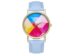 Reloj De Pulsera De Cuarzo Zhoulianfa De Estilo Casual Con Correa De Cuero Azul Claro.