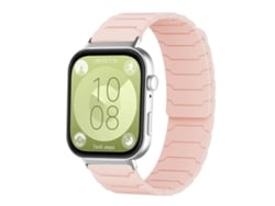 Bracelete Para Huawei Watch Fit 4 / Fit 4 Pro / Fit 3 - Silicone Magnético Rosa Areia