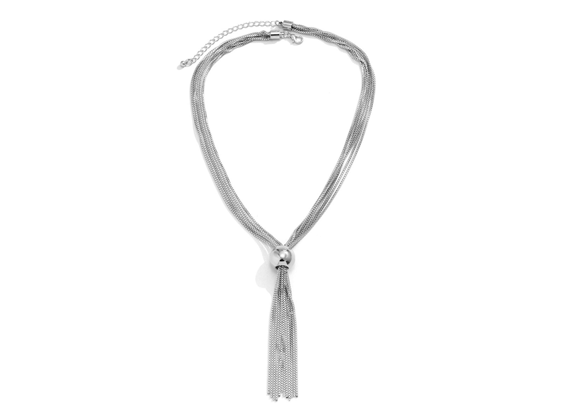 Elegante Collar De Mujer Con Diseño Retorcido En Capas Y Colgante Esférico, A La Moda, Ccb Blanco, K 5600