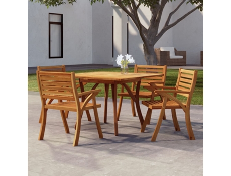 Mesa De Jardín VIDAXL Marrón Madera de acacia (110x110x75 cm)