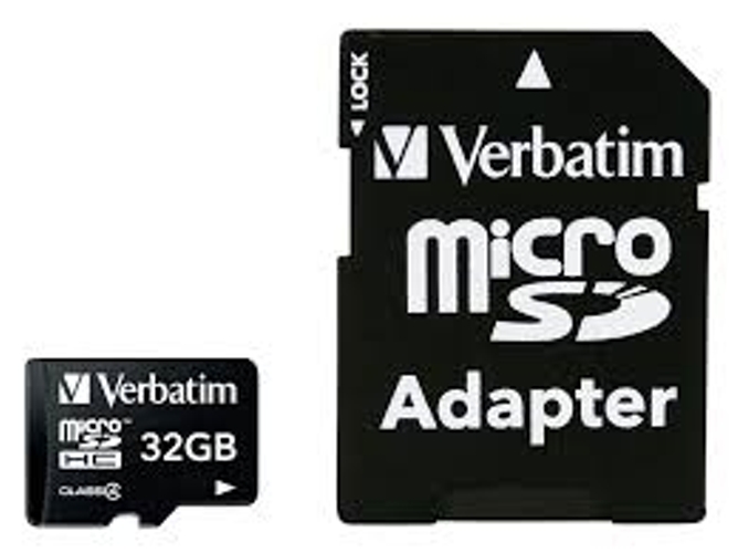 Tarjeta de Memoria VERBATIM MicroSDHC 32GB + Adaptador SD