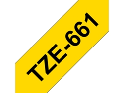 Cinta laminada Compatible Brother Tze661 Texto Negro / Fondo Amarillo 36Mm X 8M