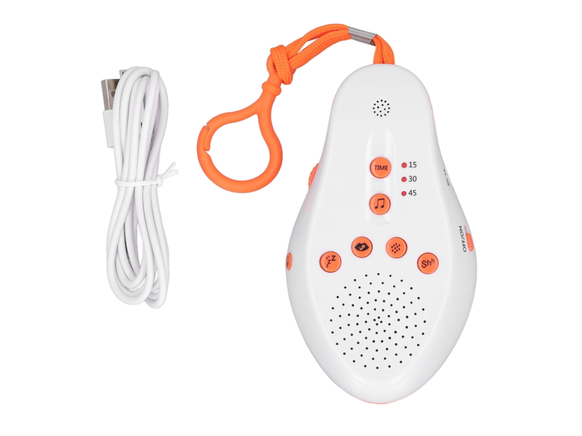 Máquina De Ruido Blanco Con Luz Nocturna Suave 3 Velocidades De Temporizador Control Por Voz Promueve Sueño Naranja