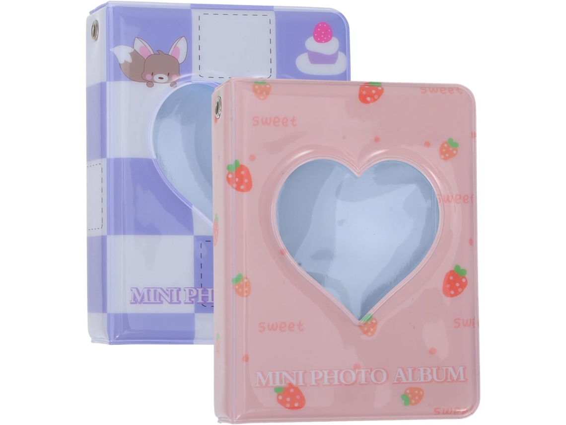 Juego de 2 mini álbumes de fotos para parejas, PVC resistente, formato de 7,6 x 3 pulgadas, 40 marcos de fotos portátiles, GOKOCO Prints