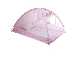 Rede De Berço Para Bebê Plegável Sem Instalação Arame De Aço Respirável Rosa 80x120x90cm