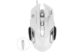 Mouse Gamer Com Fio Usb 6 Botões 3200dpi Ergonômico Luminoso Branco Modelo X7 Acessórios De Computador