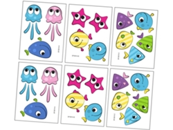 Juego de 6 láminas de pegatinas antideslizantes para baño, con diseños de animales marinos, fáciles de aplicar y Slowmoose