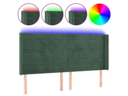 Cabecero Con Led VIDAXL Verde Terciopelo (183x16x118/128 cm)
