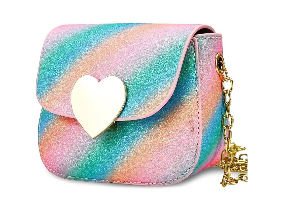 2026-cartera Mini Para Niñas Con Cerradura Corazón Brillante Bolsa Messenger Cartera Infantil Regalo Cumpleaños Navidad