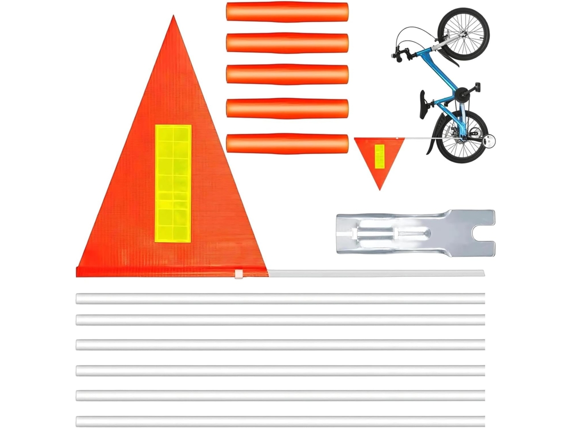 Juego de 13 banderas reflectantes para bicicleta con altura ajustable. SFUSHOS