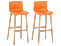 Juego de 2 taburetes de bar Hover Natura naranja CLP