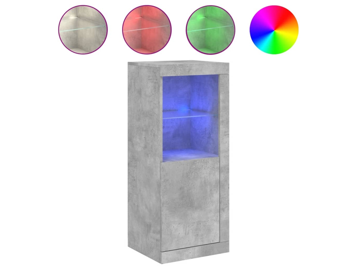 Maison Exclusive - Aparador Con Luces Led Gris Hormigón 41x37x100 Cm