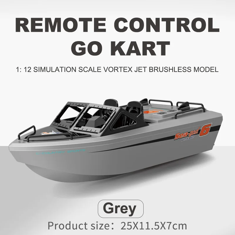 (gris) Barco De Carreras De Alta Velocidad Con Control Remoto De 2,4 G, Motor Sin Escobillas, Control Remoto Eléctrico
