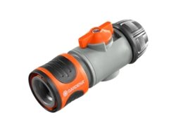 Conector De Manguera Con Válvula De Control Gardena 13- 15Mm Naranja/Gris (2942-20) GARDENA