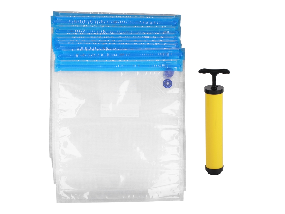 Juego de 10 bolsas de almacenamiento al vacío para filamento de impresora 3D con bomba manual y clips de cierre.