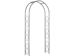 Arco Metálico Para Rosas De Jardín, Plantas Trepadoras, Soporte Para Plantas, Decoración, 114x30x230 Mm, Negro.