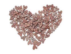 2026-100 Botones De Madera En Forma De Corazón Con 2 Agujeros Para Costura Scrapbooking Diy Día De San Valentín Día De La Madre