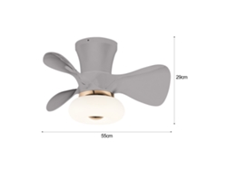 Ventilador de techo con luz LED, mando a distancia y 6 velocidades.